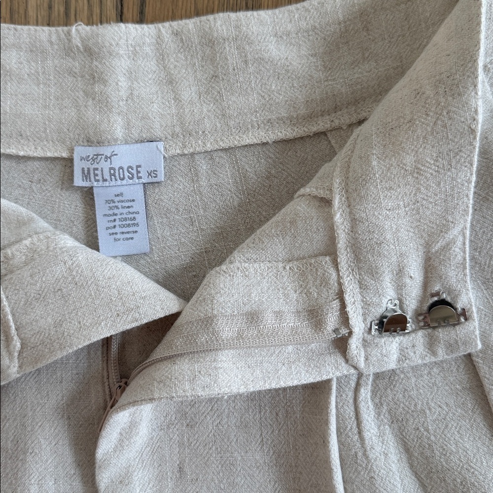 West of Melrose Tilly’s Women's Linen Oatmeal Shorts Size X-Small - Picture 9 of 11